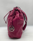 Michael Kors Deep Pink Pebbled Leather Jules Bucket Bag