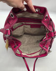 Michael Kors Deep Pink Pebbled Leather Jules Bucket Bag