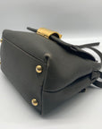 Salvatore Ferragamo Gray Pebbled Leather Gancio Crossbody