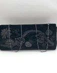 St. John Black Rhinestone Embellished Evening Clutch
