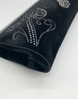 St. John Black Rhinestone Embellished Evening Clutch
