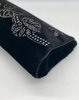 St. John Black Rhinestone Embellished Evening Clutch