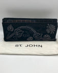 St. John Black Rhinestone Embellished Evening Clutch