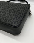 Michael Kors Black Logo Monogram Canvas Jet Set Crossbody