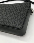 Michael Kors Black Logo Monogram Canvas Jet Set Crossbody