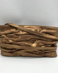 Michael Kors Bronze Leather Ruched Clutch Bag