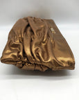 Michael Kors Bronze Leather Ruched Clutch Bag