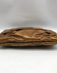 Michael Kors Bronze Leather Ruched Clutch Bag