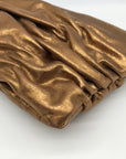 Michael Kors Bronze Leather Ruched Clutch Bag