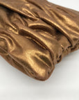 Michael Kors Bronze Leather Ruched Clutch Bag