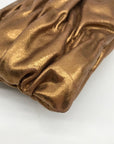 Michael Kors Bronze Leather Ruched Clutch Bag