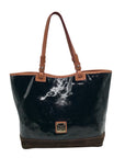 Dooney & Bourke Black Patent Leather & Suede Tote Bag
