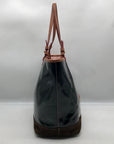Dooney & Bourke Black Patent Leather & Suede Tote Bag