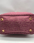 Diane von Furstenberg Purple And Brown Monogram Canvas Travel Tote Bag