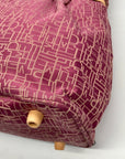 Diane von Furstenberg Purple And Brown Monogram Canvas Travel Tote Bag