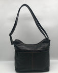 Jack Georges Black Leather Woven Hobo Bag