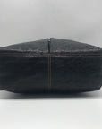 Jack Georges Black Leather Woven Hobo Bag