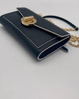 Cole Haan Grand Series Black Pebbled Leather Wallet Crossbody