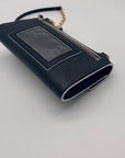 Cole Haan Grand Series Black Pebbled Leather Wallet Crossbody