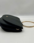 Melie Bianco Black Vegan Leather Felix Ring Crossbody Bag