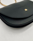 Melie Bianco Black Vegan Leather Felix Ring Crossbody Bag