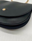Melie Bianco Black Vegan Leather Felix Ring Crossbody Bag