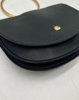 Melie Bianco Black Vegan Leather Felix Ring Crossbody Bag