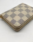 Louis Vuitton Damier Azur Zippy Coated Canvas Coin Wallet Top Left Corner