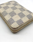 Louis Vuitton Damier Azur Zippy Coated Canvas Coin Wallet Top Right Corner