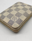 Louis Vuitton Damier Azur Zippy Coated Canvas Coin Wallet Bottom Left Corner