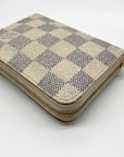 Louis Vuitton Damier Azur Zippy Coated Canvas Coin Wallet Bottom Right Corner