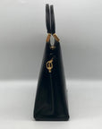 Hardy Amies Black Leather Top Handle Convertible Satchel