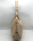 Cole Haan Cream Leather Studded Hobo Bag