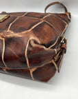 Dooney & Bourke Brown Crocodile Embossed Shoulder Bag
