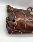 Dooney & Bourke Brown Crocodile Embossed Shoulder Bag