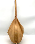 Tory Burch Tan Leather Pyramid Studded Hobo Shoulder Bag