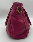 Tory Burch Amanda Magenta Pink Pebbled Leather Hobo Bag