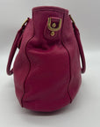 Tory Burch Amanda Magenta Pink Pebbled Leather Hobo Bag