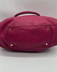 Tory Burch Amanda Magenta Pink Pebbled Leather Hobo Bag
