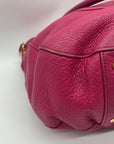Tory Burch Amanda Magenta Pink Pebbled Leather Hobo Bag