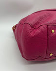 Tory Burch Amanda Magenta Pink Pebbled Leather Hobo Bag