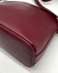 Lancaster Paris Burgundy Saffiano Leather Crossbody Bag