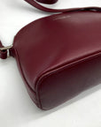 Lancaster Paris Burgundy Saffiano Leather Crossbody Bag