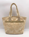 Coach Yellow Cotton Sateen Hampton Scribble Tote Bag