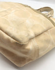 Coach Yellow Cotton Sateen Hampton Scribble Tote Bag
