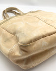 Coach Yellow Cotton Sateen Hampton Scribble Tote Bag