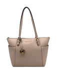 Michael Kors Soft Pink Leather Charlotte East West Top Zip Tote bag