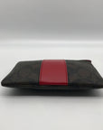 Coach Bold Red & Walnut Corner Signature Canvas Zip Wristlet