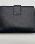 Prada Saffiano Black Leather Flap Wallet