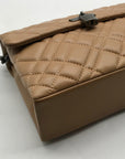 Kurt Geiger Camel Brown London Quilted Leather Shoulder Bag